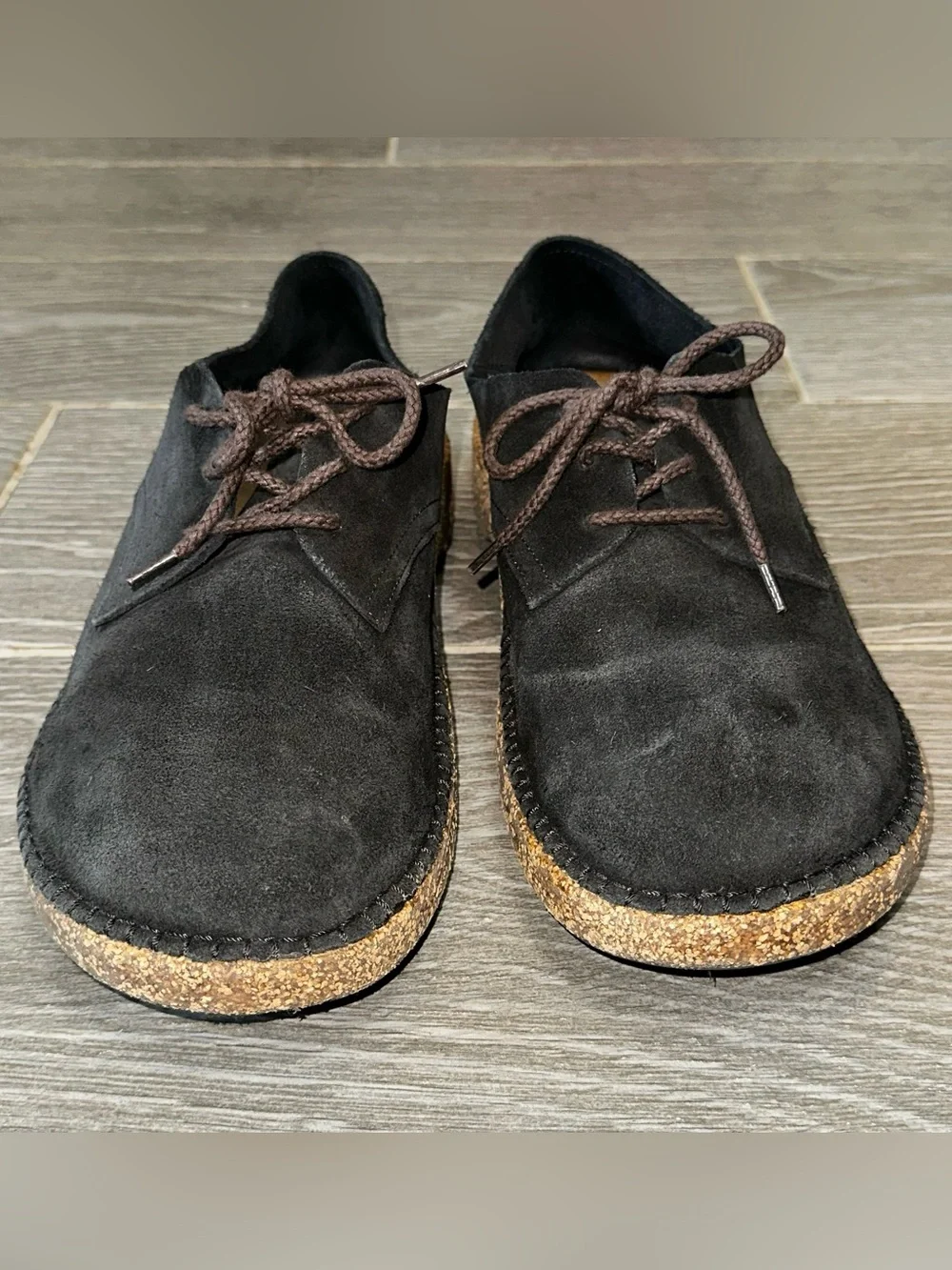 Birkenstock Gary Black Soft Suede Oxford Lace Up Barefoot Casual Men’s 13 Shoe